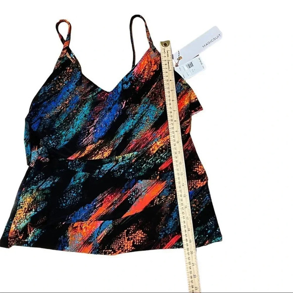 Magicsuit Viper Printed Chloe Tiered Tankini Top Sz 10 New - Picture 4 of 4